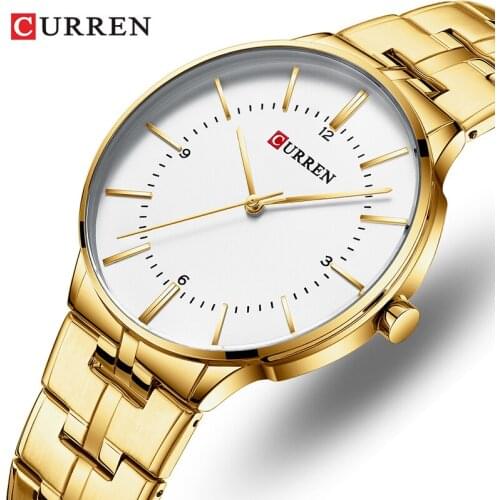 CURREN Men Watch Top Luxury Brand Fashion Blue Quartz Watches Man Stainless Steel Waterproof Analog Wristwatch Relogio Masculino
