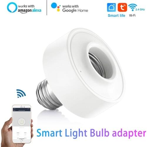 Tuya Smart Life Wifi Smart Light Bulb Socket Adapter E26 E27 Switch Lamp Base Holder For Amazon Alexa Google Home Smart Home