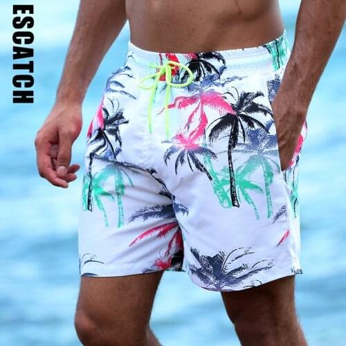 Escatch New Quick Dry Summer Mens Print Beach Board Shorts Surf Siwmwear Bermudas Swim For Men Athletic Mens Gym Shorts
