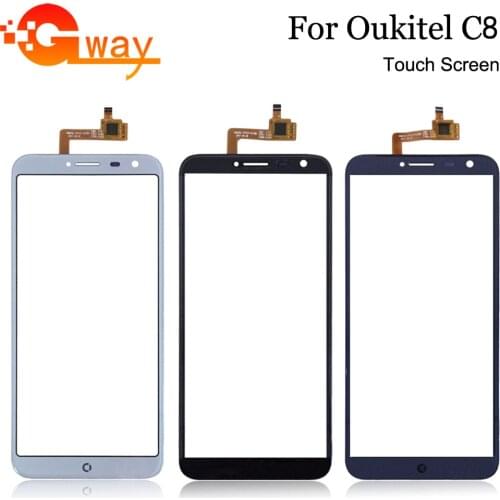 FSTGWAY For Oukitel C8 Touch Touch Screen Touch Panel Sensor Black/White/Blue Colors Phone Repair +Free Tools