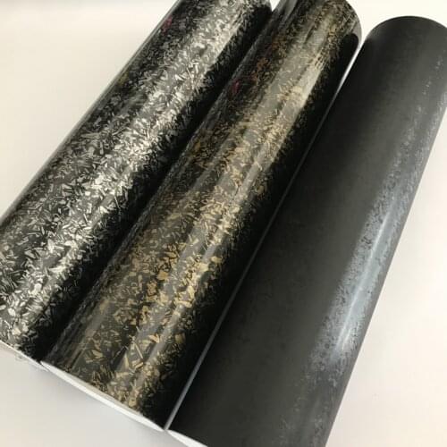 Glossy 3D Forged Black Silver Gold Carbon Fiber Vinyl Film Motorcycle Car Stickers Decals DIY Styling Wrap with Air Release