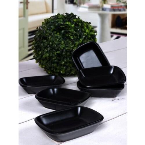 Trend 2021 Keramika Matte Black Confectionary/Kayak Didörtgen 13 Cm 6 Pcs посуда для кухни наборы set kitchen vaisselle platos
