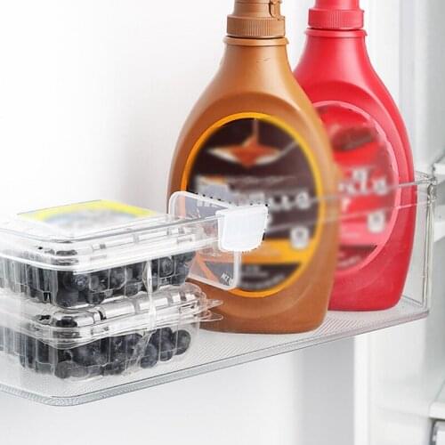 Kitchen Organizer Adjustable Kitchen Refrigerator Storage Rack Fridge Freezer Shelf Holder Pull-out Drawer Organiser Space Saver