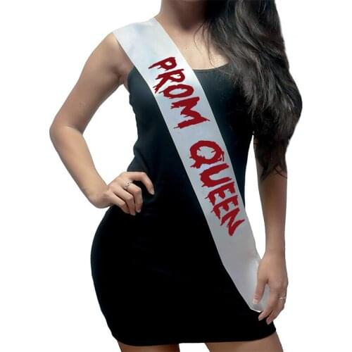 PROM QUEEN SASH Halloween eve cosplay costume decoration supplies gift
