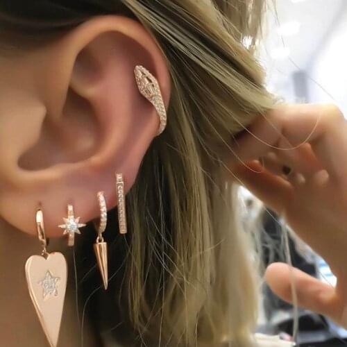 Summer rose silver color snake Shape Cute charm CZ earring wholesale high quality fashion dainty women girl party animal jewelry