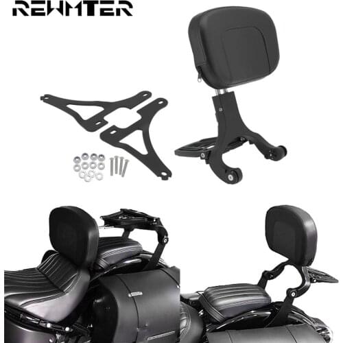Motorcycle Fixed Mount&Adjustable Multi-Purpose Driver Passenger Backrest Black For Harley Touring Softail Fatboy Sportster XL