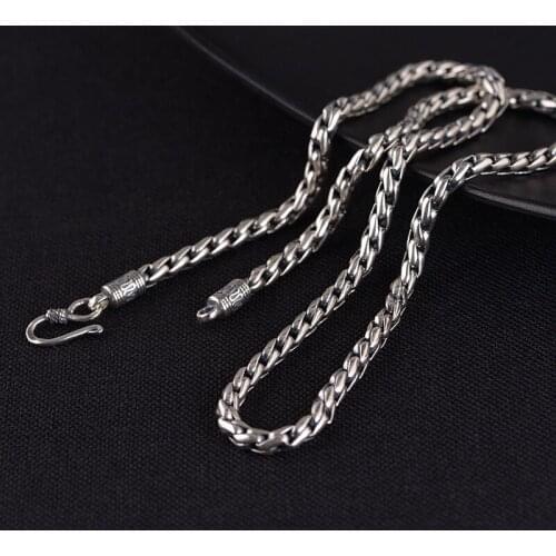 2021 Trend Real Pure s925 Silver 5MM necklace for Man Restoring Ancient Ways Personality Fashion Man Necklace