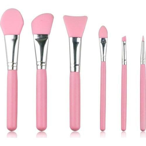 Makeup Brushes Set 6pcs/lot Eye Shadow Blending Eyeliner Eyelash Eyebrow Make up Brushes Silicone Facemask Brush