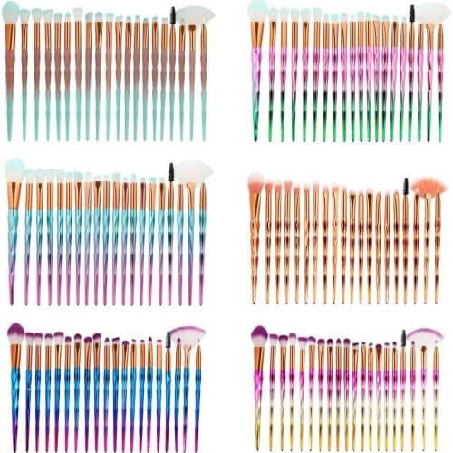 20Pcs Unicorn Eye Makeup Brushes Set Kit Makeup Powder Eyebrow Cosmetic Eye Shadow Blending Eyeliner Eyelash Eyebrow Brushes
