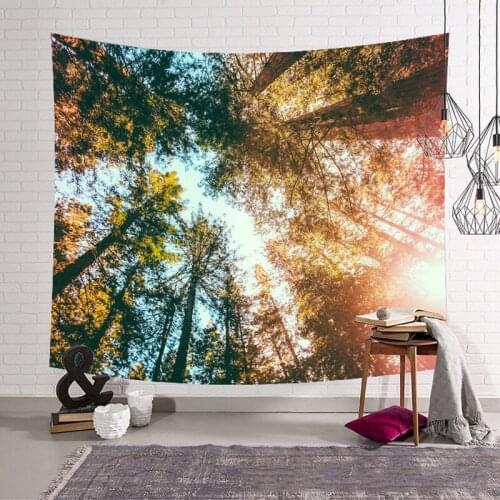 Nature Starry Sky Wall Tapestry Mandala Tree Forest Landscape Boho Room Decoration Psychedelic Hippie Bedroom Wall Cloth