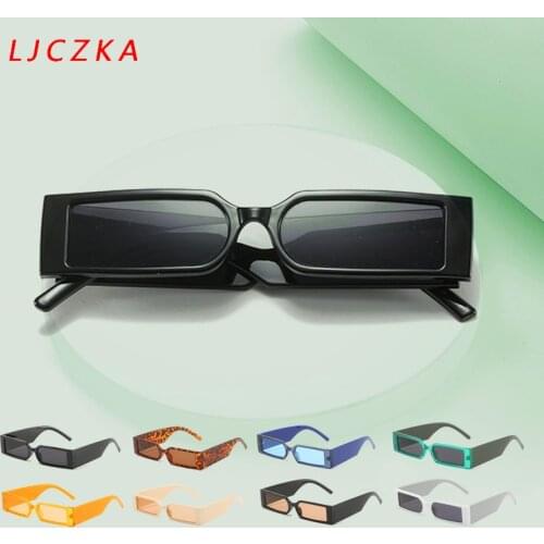 2021 Womens Small Rectangle Sunglasses Summer Vintage Black Frame Brand Designer Square Sun Glasses Female lentes de sol mujer
