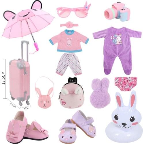 Doll Clothes Shoes Rabbit Series Accessories Fit 18 Inch American of Girl`s&43 Cm Baby New Born Reborn Doll Our Generation Toy