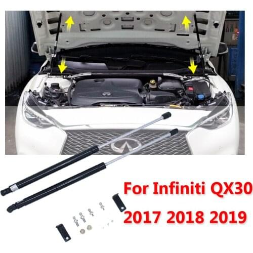 For Infiniti QX30 2017-2019 Car front Hood Lift Support Spring Shock Bracket Strut Bar Hydraulic Rod stainless steel accessories
