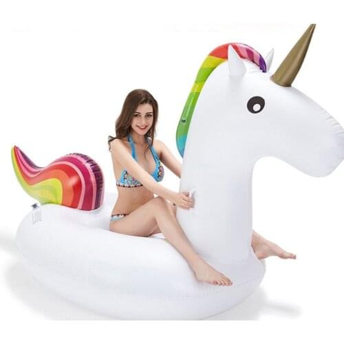 Rooxin Giant Unicorn Inflatable Pool Float Swimming Ring for Adult Swimming Circle Baby Kids Summer Water Beach Party Pool Toys