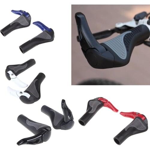 2014 New Pair Rubber Bicycle Handlebar Mountain Bike MTB Ergonomic Ergon Bar End White/Black