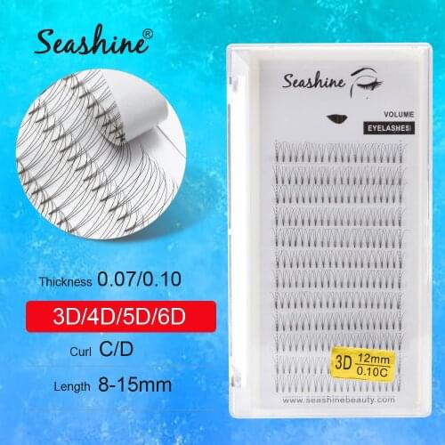 Seashine Premade Volume Lash Fans 3D 4D 5D 6D Volume Fans Extension Professional Russian Volume Eyelash Extension