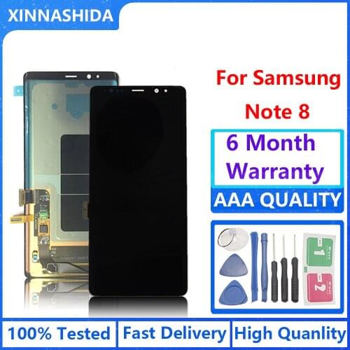 Samsung Galaxy note 8 with Frame n9500 n900d n9500f n900ds AMOLED LCD 100% tested touch screen assembly