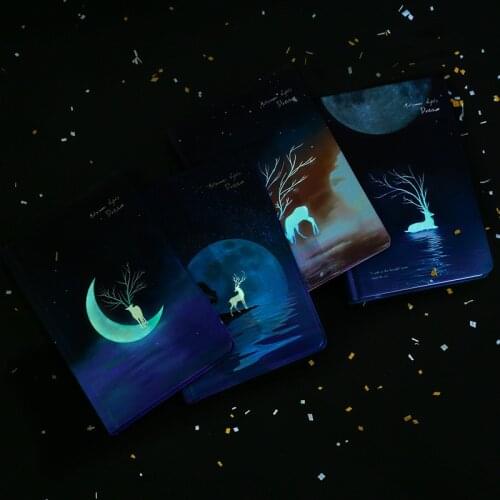 Star Night Light Hand Ledger Simple Style Color Page Hand Painted Korean Hand Ledger Popular Luminous Girl Notebook Gifts