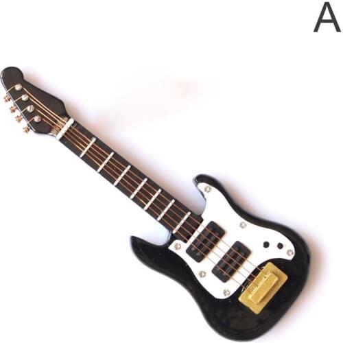 1:12 Dollhouse Electric Guitar Dollhouse Simulation Model V9Q6 Craft Wood Miniature Furniture Decor Instrument Metal Orname Y8R1
