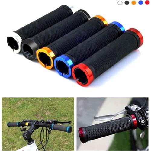1pair Bicycle Grips Cover Bike MTB Handlebar Cover Rubber Anti-slip Handle Grip Mountain Bike Lock Bar End Lockable Handle Grips