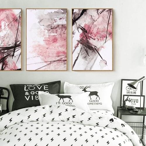 100%handpainted Watercolor Minimalist Poppy Artist Orchid Abstract Oil Painting on Canvas Wall Picture for Sofa Cuadros Decor