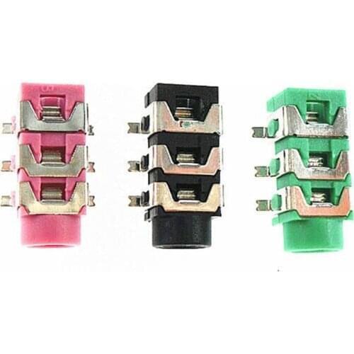 100PCS 3.5 mm Female Audio Connector SMT 6Pin Stereo Headphone Jack PJ313D PJ-313D SMD 6Pin