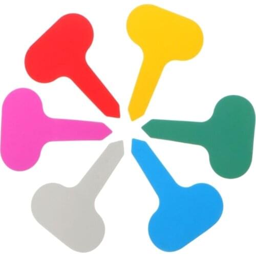 100pcs T-Type Plant Labels Plastic Plant Tags Nursery Garden Bonsai Succulent Seedings Markers Stake on Soil Sticks