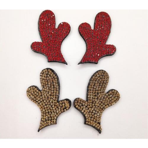 20pcs/lot 4.5*5.5cm Shiny diamond Padded appliques for headwear decoration handmade hair accessories