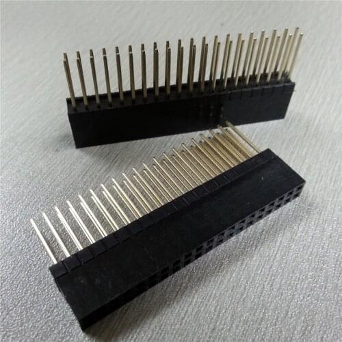 5PCS PC104 2x20 Pin double Row Straight Female Pin Header 2.54MM Pitch pin long 12MM Strip Connector Socket 2*20 40 PIN 2x20pin