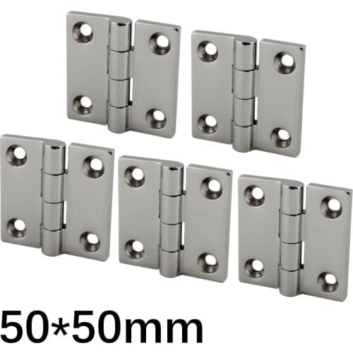 50*50mm Stainless Steel 316 High Mirror Marine Square Hinge Boat Door Hinge Top Mirror Polished Boat/Yacht Square Hinge 5PCS
