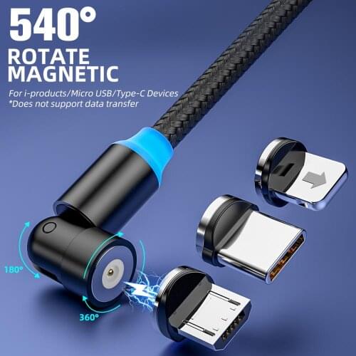 540 Magnetic Charger Micro USB TypeC Cable Fast Charging Phone Wire For iPhone Samsung Xiaomi Data Cord Mobile phone accessories