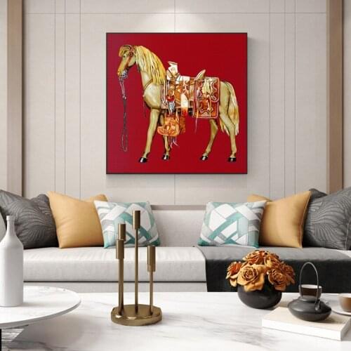 Abstract Horse Canvas Poster Saudi Classic Animal Wall Art Painting Canvas Painting Luxury Living Room Wall Painting Room Decor