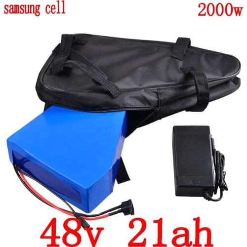 48V 1000W 1500W 2000W E-Bike Battery 48V 13Ah 15Ah 18Ah 20Ah 25Ah 30Ah Electric Bike Triangle Lithium Battery Use Samsung Cell