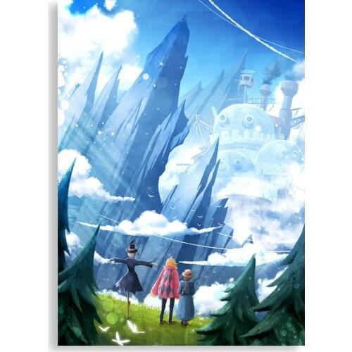 Diamond Embroidery Hayao Miyazaki Animation Howls Moving Castle Cross Stitch Kits Diamond Painting Rhinestones Home Decoration