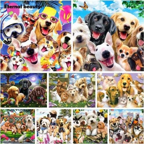 Diamond Painting Animals Full Round Square Drill Dog Nursery Diamond Embroidery Cross Stitch Kits Mosaic Paintings Home Decor