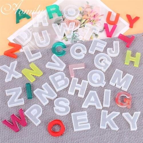 Aomily English A-Z Letter Number Fondant Silicone Mold 3D Candle Sugar Craft Tool Chocolate Cake Mould Kitchen DIY Baking Tools