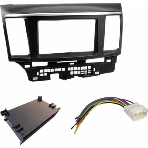 Single Double Din Car Stereo Radio Dash Kit for 2007-2013 Mitsubishi Lancer Fascia Plate Facia Panel