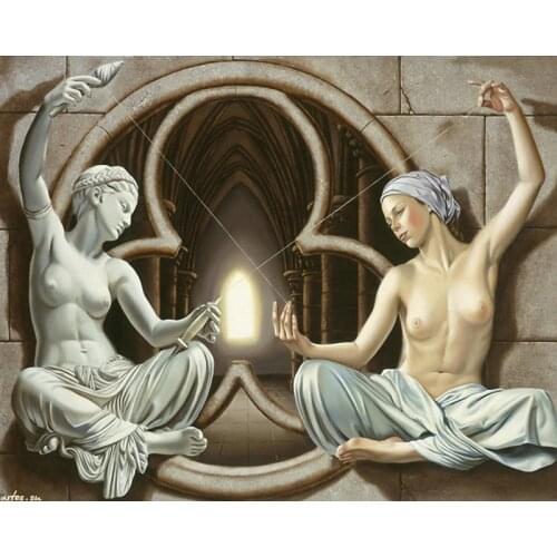 Free shipping wall art decoration picture modern nude art sexy women sculpture imitation oil painting canvas prints on canvas