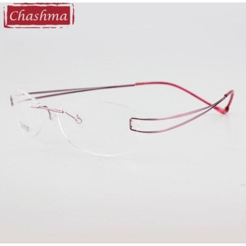 Chashma Titanium Rimless Glasses Frames Ultra Light Weight Wire Frame Myopia Female Models Glasses