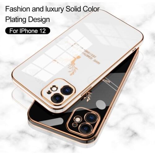GKK For IPhone 12 Pro Max Case Luxury Plating Full Protection Cover Case For Iphone 12 Pro Max Anti-knock Case + Tempered Glass