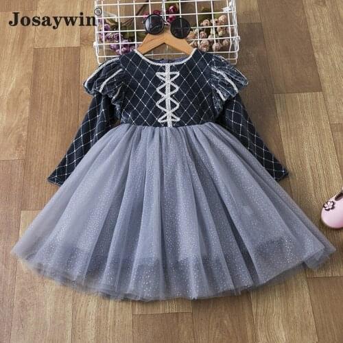Children Clothes Dress for Girls Baby Long Sleeve Autumn Winter Mesh Wedding Party Princess Girls Dress Vestidos Kids Dresses