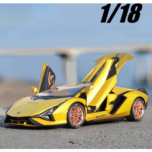 New 1:18 Lamborghinis Sian Car Alloy Sports Car Model Diecast Sound Super Racing Lifting Tail Hot Car Wheel For Children Gifts