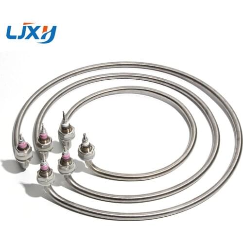 LJXH Round Heating Rod Electric Heating Pipe Noodle Cooking Stove Barrel Soup Pot Heating Tube 220V/380V 3KW/4KW Heater Element