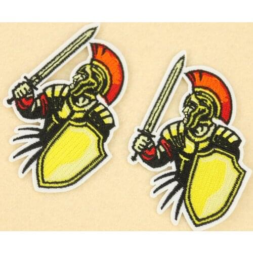 New Sparta Gladiator Spartan Roman Greece Helmet Emblem Spartan Fighter Warrior Army Tactical Badge Embroidery Iron On Patches