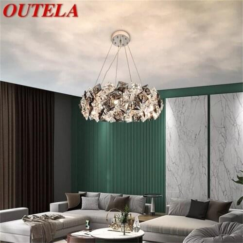 OUTELA Pendant Light Postmodern Luxury Crystal LED Lamp Fixture For Home Dining Living Room