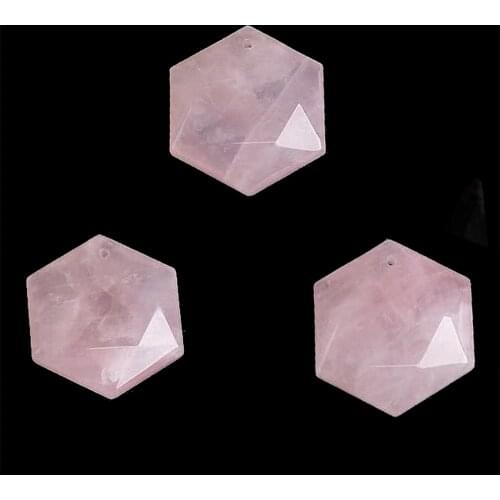 Natural Rose Quartz Pendant Six-pointed Star Shape Summer Accessories Jewelry Making Pink Crystal Powder Stones For Women