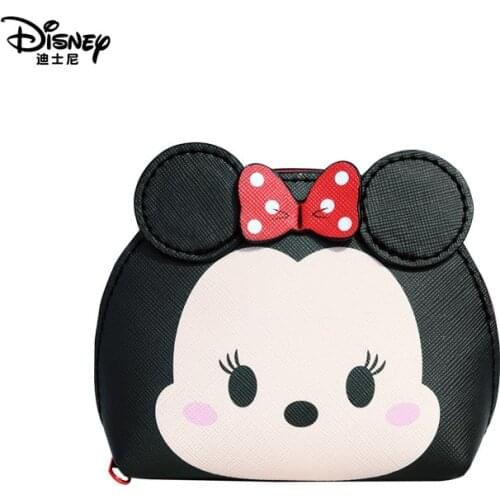 Disney cartoon Minnie Mouse portable cosmetic make up bag multi-purpose storage tsum coin purse Mickey Mouse Makeup PU wallet