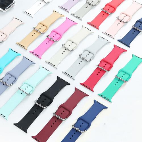 Strap for Apple Watch 5 Band 40mm 44mm 4/5/6/SE/3/2 Silicone Rubber bracelet For Apple watch Strap 42mm 38mm For iWatch Series