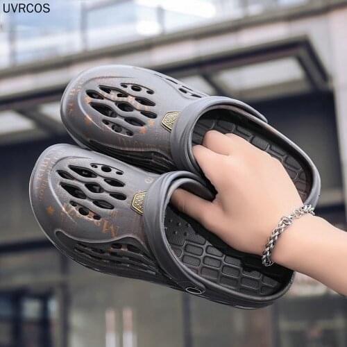 Sandals Hole Shoes Slippers Men and Women Summer Camouflage Air Cushion Beach Flat Garden Shoes Couple 2021