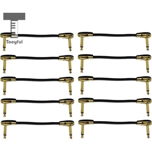 Tooyful Tooyful 1/4inch/6.35mm Plug Guitar Amp Effects Pedal Patch Cable Power Supply Cable Wire 15cm Musical Instrument Parts